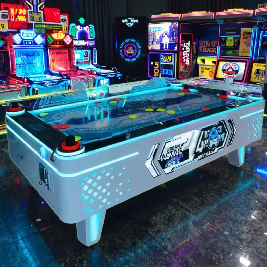 High-Speed Coin-Operated Air Hockey Table Arcade Ice Hockey Amusement with Plastic Material Enjoy the Experience