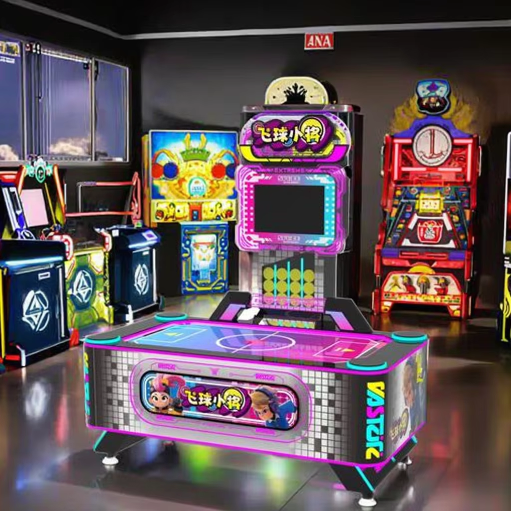 Indoor Coin-Operated Arcade Air Hockey Table for Kids 2-Player Multi-Ball Redemption Game Machine