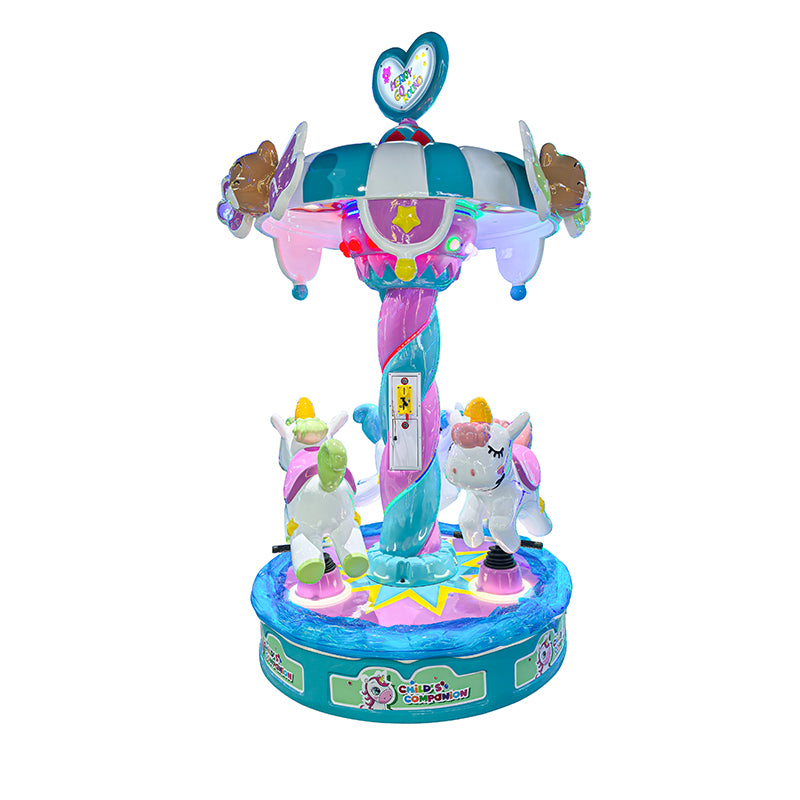 Coin operated metal carousel kiddie carousels