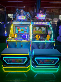 Load image into Gallery viewer, 2 Players Kids-friendly Crazy Water Shooting Arcade Machine Coin-Operated 1 Year Warranty Made Durable Plastic English Language
