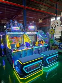 Load image into Gallery viewer, 2 Players Kids-friendly Crazy Water Shooting Arcade Machine Coin-Operated 1 Year Warranty Made Durable Plastic English Language
