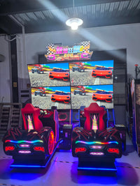 Load image into Gallery viewer, Racing Car Simulator Game Machine Dynamic Four Screen Coin Operated Arcade Entertainment
