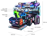 Load image into Gallery viewer, Coin-Operated Curved Drift Racing Video Game Arcade Machine Metal Construction Motion Control
