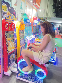 Load image into Gallery viewer, Dual Player Kids Arcade Sport Machine Coin-Operated Chicken Bike Rider Game with Redemption Fun Excitement
