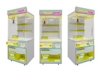 Load image into Gallery viewer, Green mini claw machine, front and side views
