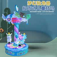Load image into Gallery viewer, Coin operated metal carousel kiddie carousels
