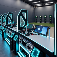 Load image into Gallery viewer, Digital shooting arcade machine side view with touchscreen
