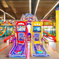 Load image into Gallery viewer, Coin Pusher Two Players Kids Skiing Simulator British Bear Video Sports Skateboard Game Machine
