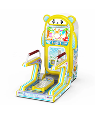 Load image into Gallery viewer, Coin Pusher Two Players Kids Skiing Simulator British Bear Video Sports Skateboard Game Machine
