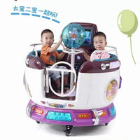Load image into Gallery viewer, Indoor hot sale revolving cup kiddie ride coin operated plastic rotating games carousel Russian turntable for kids for sale
